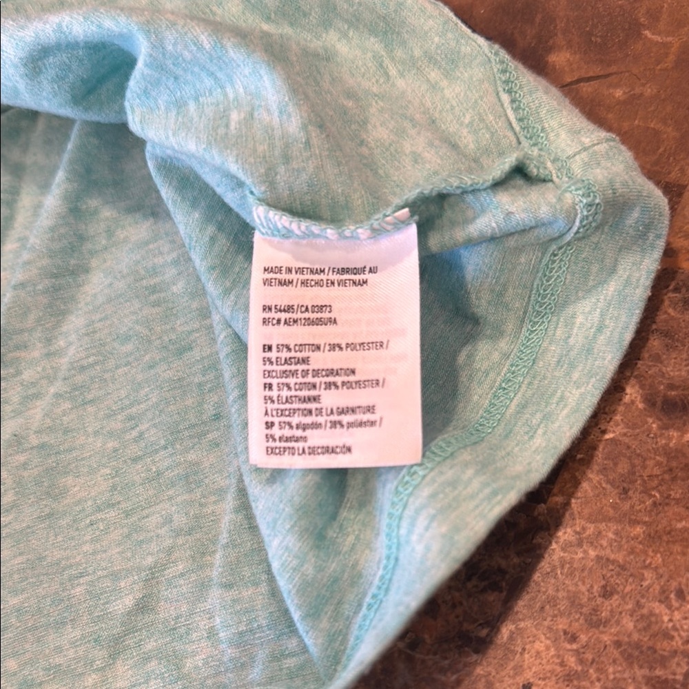 American Eagle Light Blue/Green V-Neck T-Shirt. Mens size Small - Picture 4 of 7